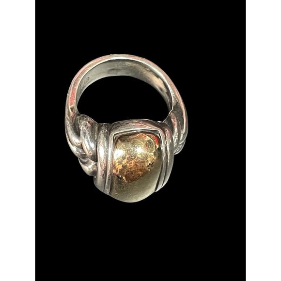 Retired James Avery Dome Ring 925 Sterling And 14k Gold 17.1 Grams Size 7 - Picture 5 of 8
